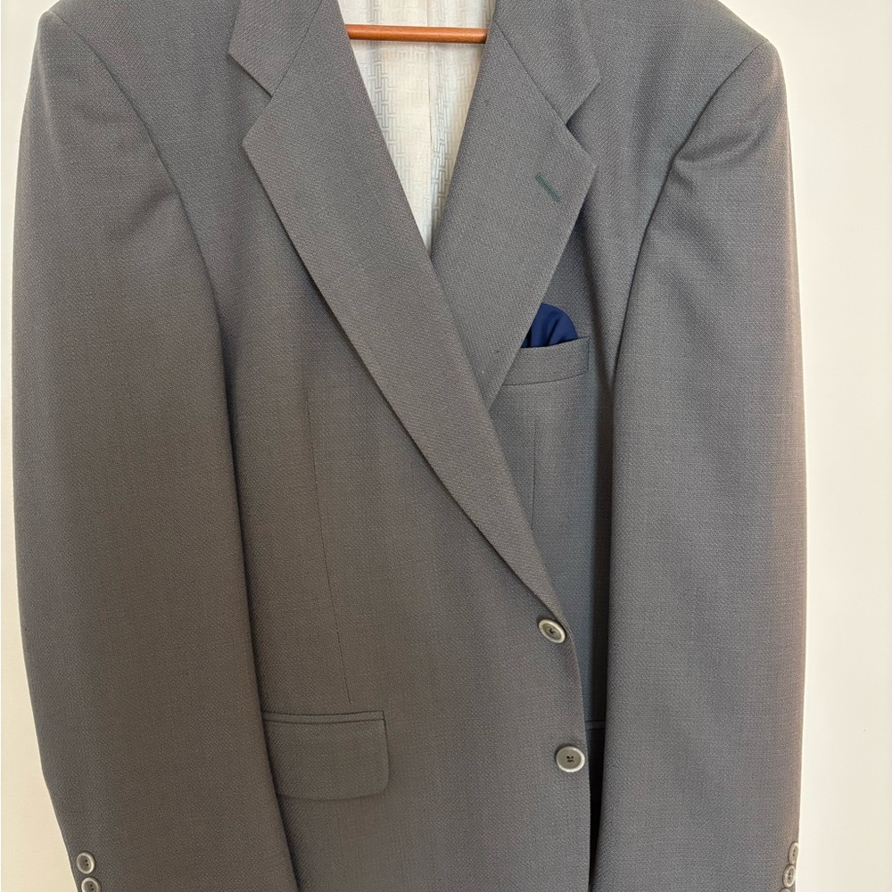 Halston Heritage Gray Sport Coat with Notched Lapels
